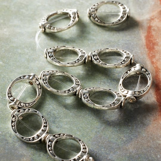 12 Pack: Silver Small Frame Metal Beads, 15mm by Bead Landing™